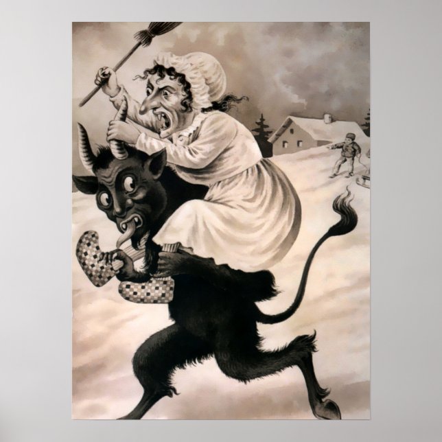 Vintage Krampus Art Poster (Front)