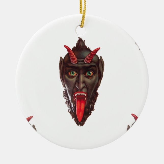 vintage krampus ceramic tree decoration (Front)