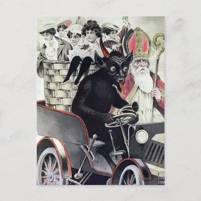 Vintage Krampus Christmas Postcard (Front)