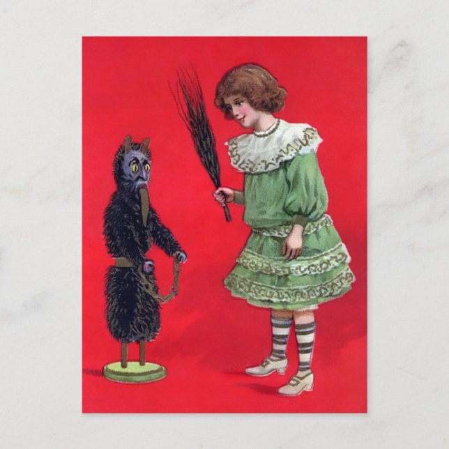 Vintage Krampus Doll Postcard (Front)
