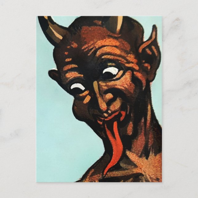 Vintage Krampus Face Postcard (Front)