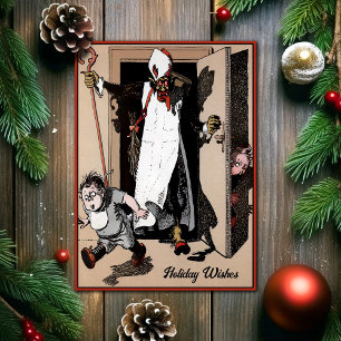 Vintage Krampus Holiday Wishes Card