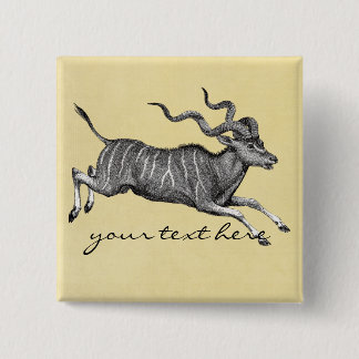 Vintage Kudu 15 Cm Square Badge