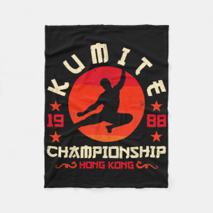Vintage Kumite Tournament Retro Funny Viral Karate Fleece Blanket