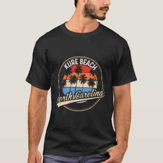 Vintage Kure Beach North Carolina Palm Tree Beach T-Shirt