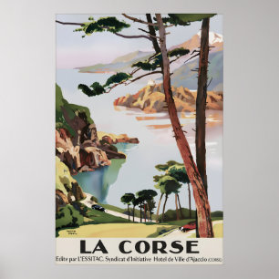 Vintage La Corse Travel Poster Print, Corsica