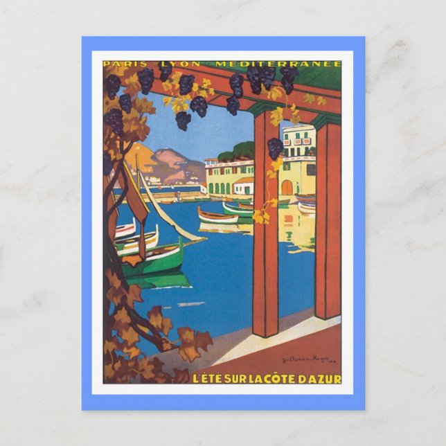 Vintage La Cote D'azur Postcard (Front)