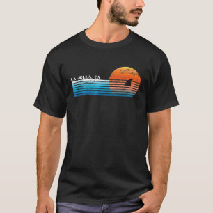 Vintage La Jolla CA Retro 80s Shark Fin Sunset T-Shirt