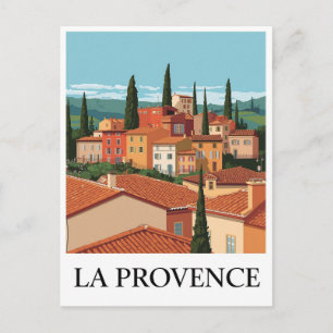 Vintage La Provence Travel Poster Village Postcard