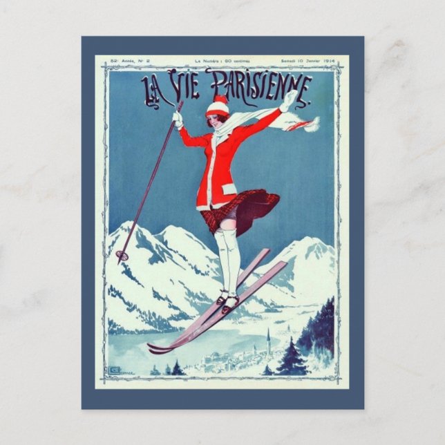 Vintage La Vie Parisienne Magazine Cover Postcard (Front)