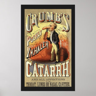 Vintage Label Art, Crumb's Pocket Asthma Inhaler Poster
