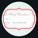 Vintage Label Red Tag Christmas Gift Sticker<br><div class="desc">Vintage Label Red Tag Christmas Gift Sticker</div>
