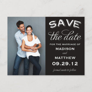 VINTAGE LABEL SAVE THE DATE ANNOUNCEMENT POSTCARD