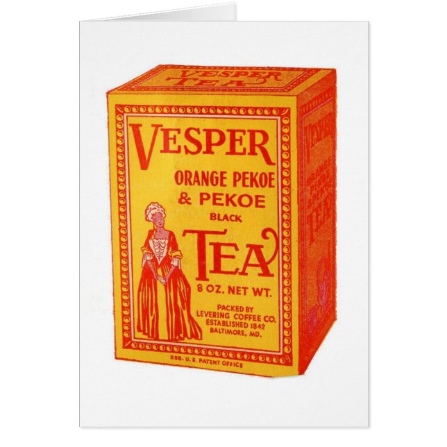 Vintage Label - Vesper Tea, (Front)