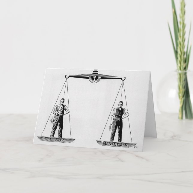 Vintage Labour vs Management, Scales of Justice Card (Front)