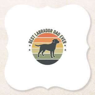Vintage Labrador Dad Sunset Dog Vector Shirt_1 Paper Coaster