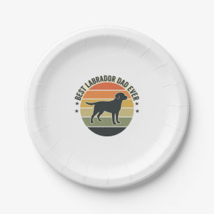 Vintage Labrador Dad Sunset Dog Vector Shirt_1 Paper Plate