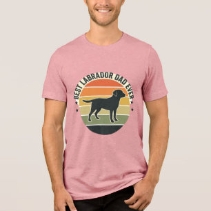 Vintage Labrador Dad Sunset Dog Vector Shirt_1 Tri-Blend Shirt