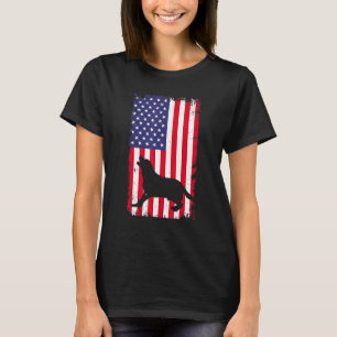 Vintage Labrador Retriever Dog American Flag Patri T-Shirt