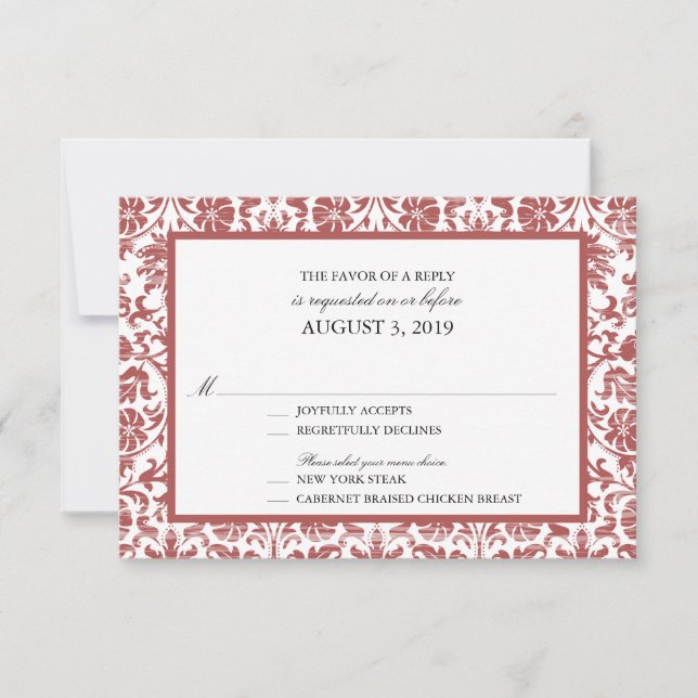 Vintage Lace Affair  RSVP Card (Front)