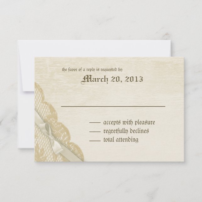Vintage Lace and bow Wedding Response (Front)
