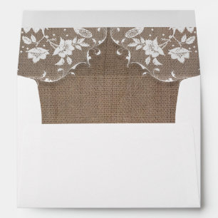 Vintage Lace and Rustic Burlap Wedding Envelopes