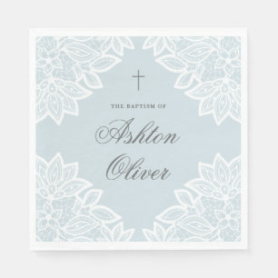 Vintage lace baptism paper napkins