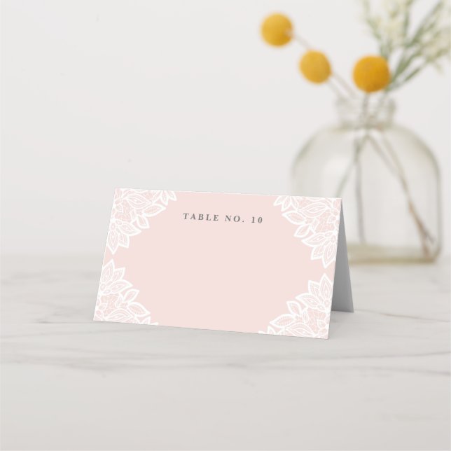 Vintage lace baptism table tent place cards (Front)