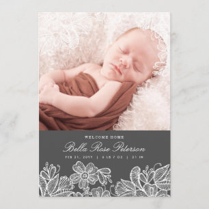 Vintage Lace Birth Announcements