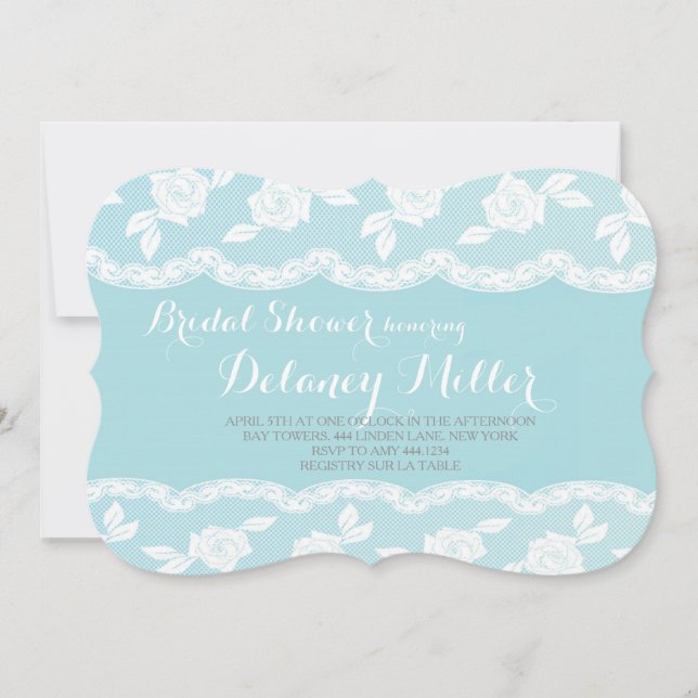 Vintage Lace Bridal Shower Invitations (Front)