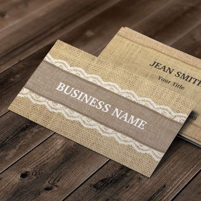 Vintage Lace & Burlap Business Cards (Creator Uploaded)