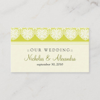Vintage Lace Citrus Wedding Website Card