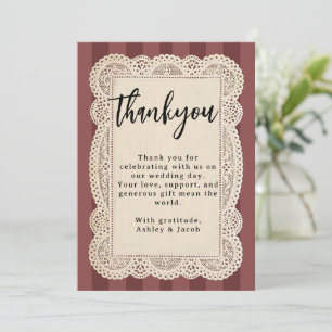 Vintage Lace Classical Wedding Thank You Card