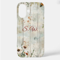 Vintage Lace & Daisies Rustic iPhone Case