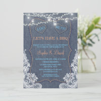 Vintage Lace Denim Blue String Lights I DO BBQ