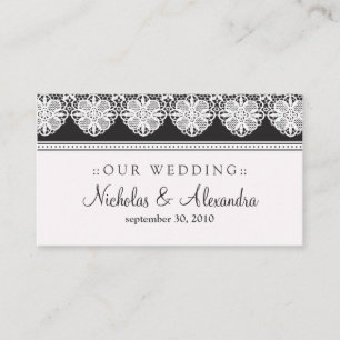 Vintage Lace Ebony Wedding Website Card