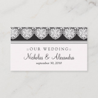 Vintage Lace Ebony Wedding Website Card