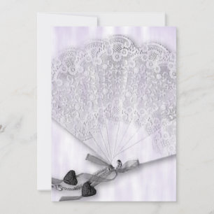 Vintage Lace Fan Wedding Invitation
