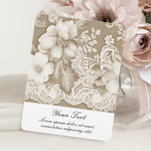 Vintage Lace Flowers Flat Card
