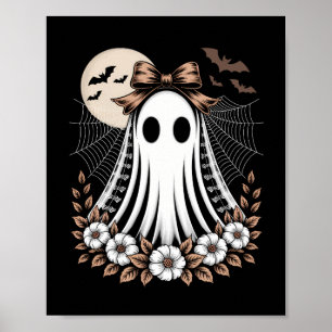 Vintage Lace Ghost Halloween Poster