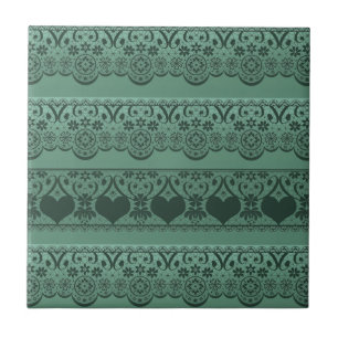 Vintage lace green openwork for decoration tile