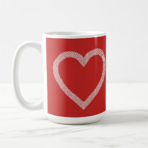 Vintage Lace Heart Red Valentine's Day Coffee Mug