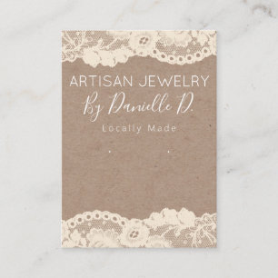 Vintage Lace Kraft Handmade Jewellery Earring Business Card