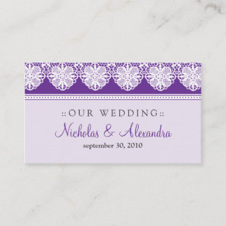 Vintage Lace Lavender Wedding Website Card