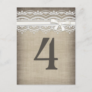 Vintage Lace & Linen Rustic Elegance Bridal Shower Invitation Postcard