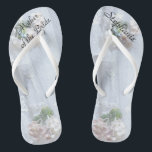 Vintage Lace Mother of Bride Wedding Flip Flops<br><div class="desc">This Vintage Lace design personalised, comfortable Mother of the Bride Flip Flops are a simple, elegant, and chic gift for members of the Bridal Party - Bride, Bridesmaid, Maid of Honour ... They will add to the festivities of your wedding day, Bachelorette Party, or other celebration. Easy to customise name...</div>