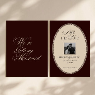 Vintage Lace Old Money Photo Luxury Wedding Save The Date