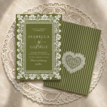 Vintage Lace Olive Green Modern Old Money Wedding