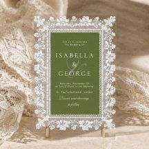 Vintage Lace Olive green Old Money Wedding