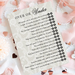 Vintage Lace Over or Under Bridal Shower Game Invitation
